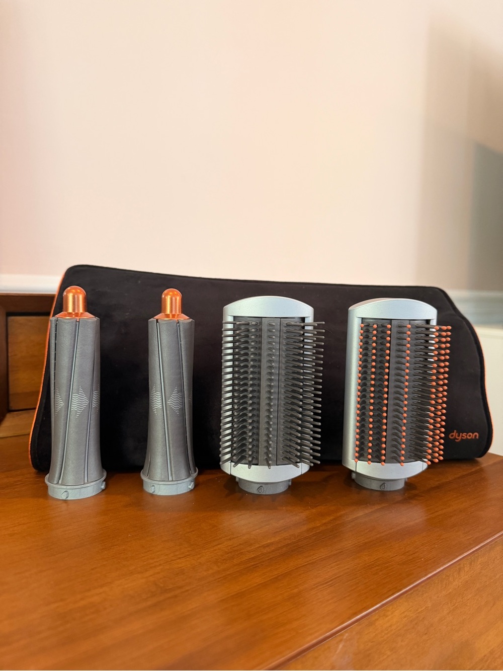 Dyson Air Wrap Styler Brush Attachments - Gray and Orange